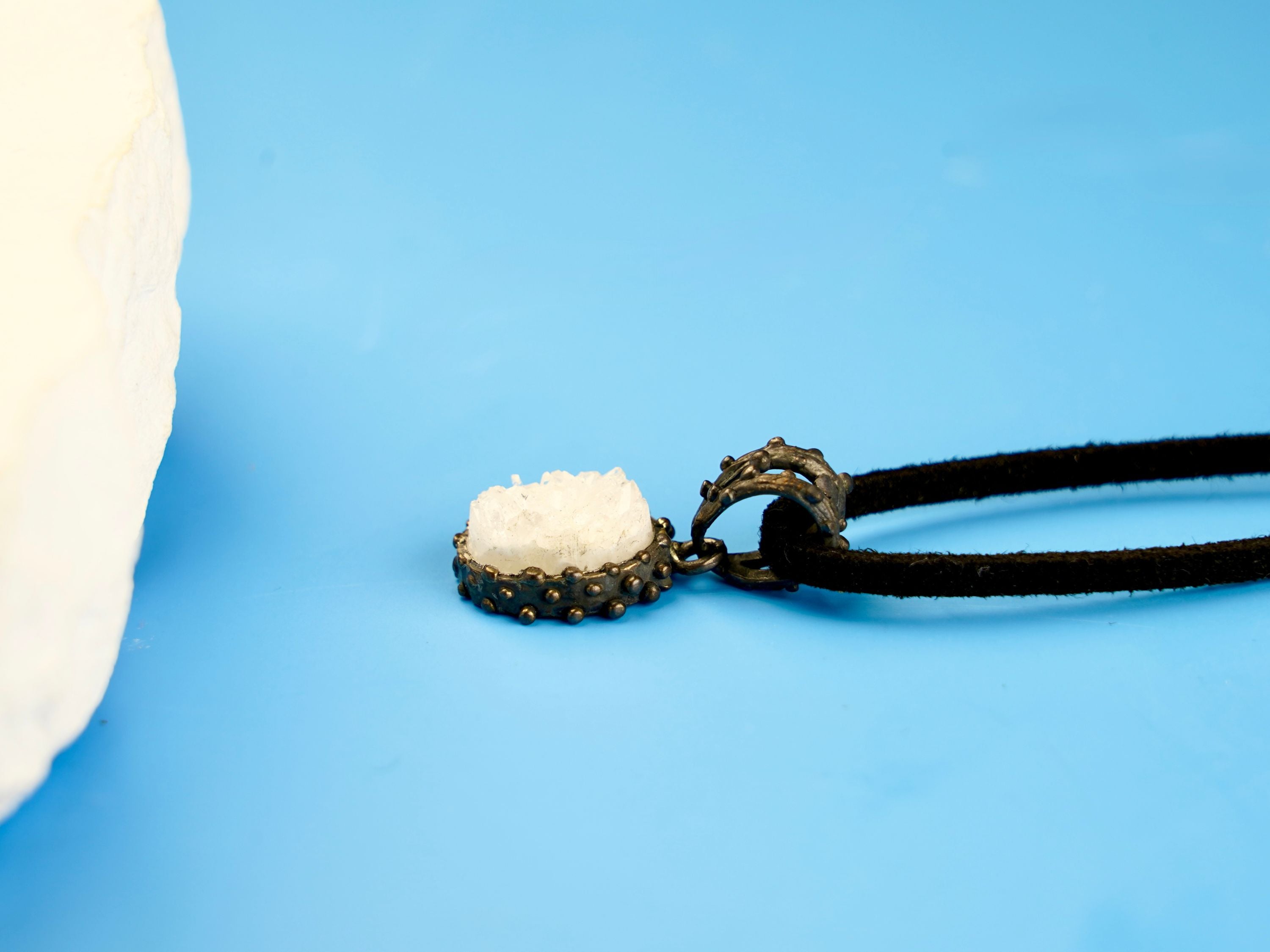 low angle moonstone pendant, natural gemstone structure detail