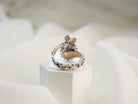 Amethyst ring back view inner band sterling silver adjustable structure