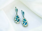 Rear view of the teardrop earring, showcasing the secure 925 sterling silver leverback closure and artisan craftsmanship