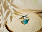 Lifestyle aquamarine adjustable ring ocean inspired aesthetic blue gemstone jewelry composition