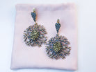 pyrite earrings gold stone statement jewelry elegant display