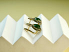 jade leverback earrings side angle green gemstone elegant design