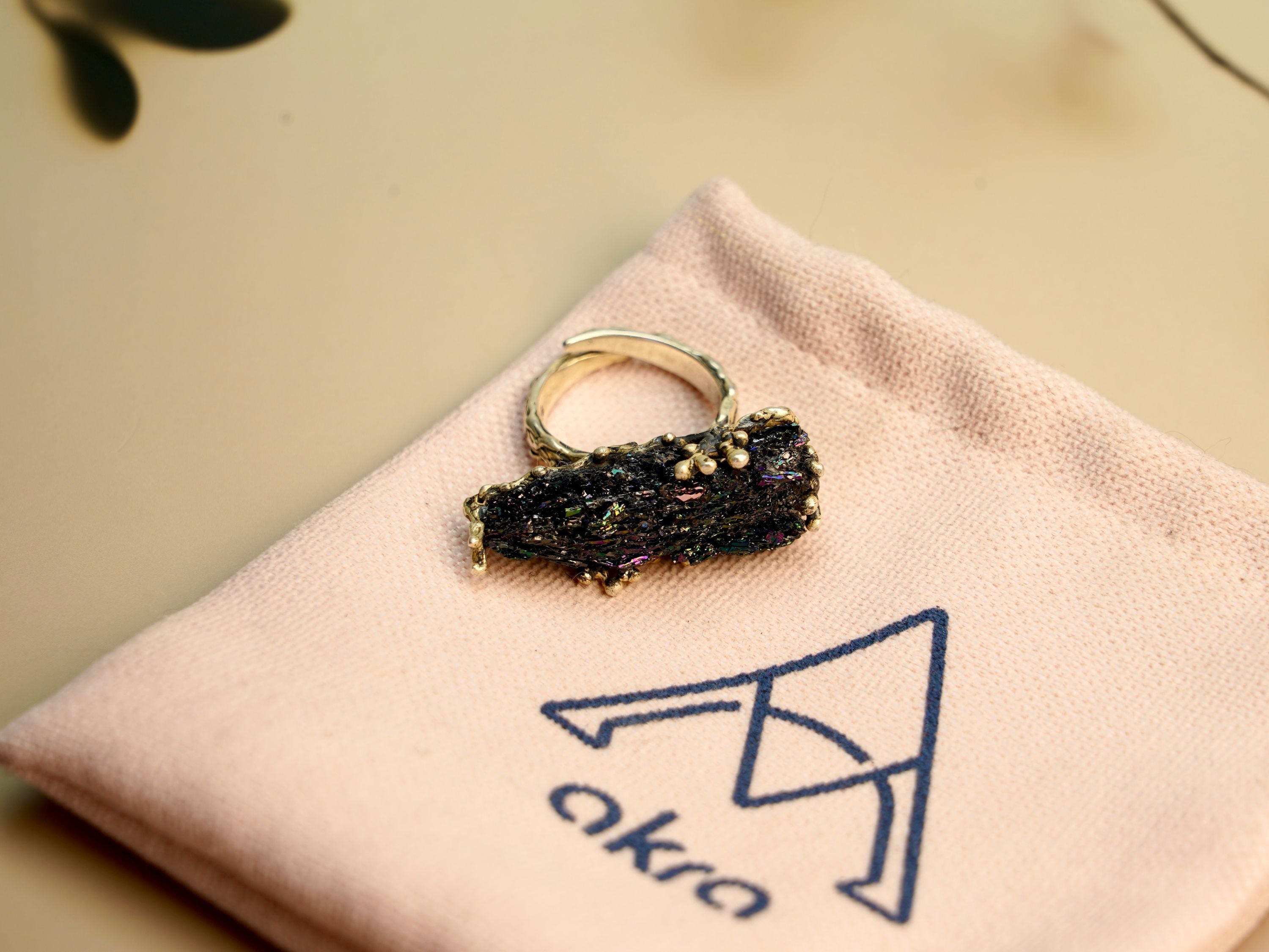 tourmaline ring gothic style raw gemstone jewelry aesthetic look