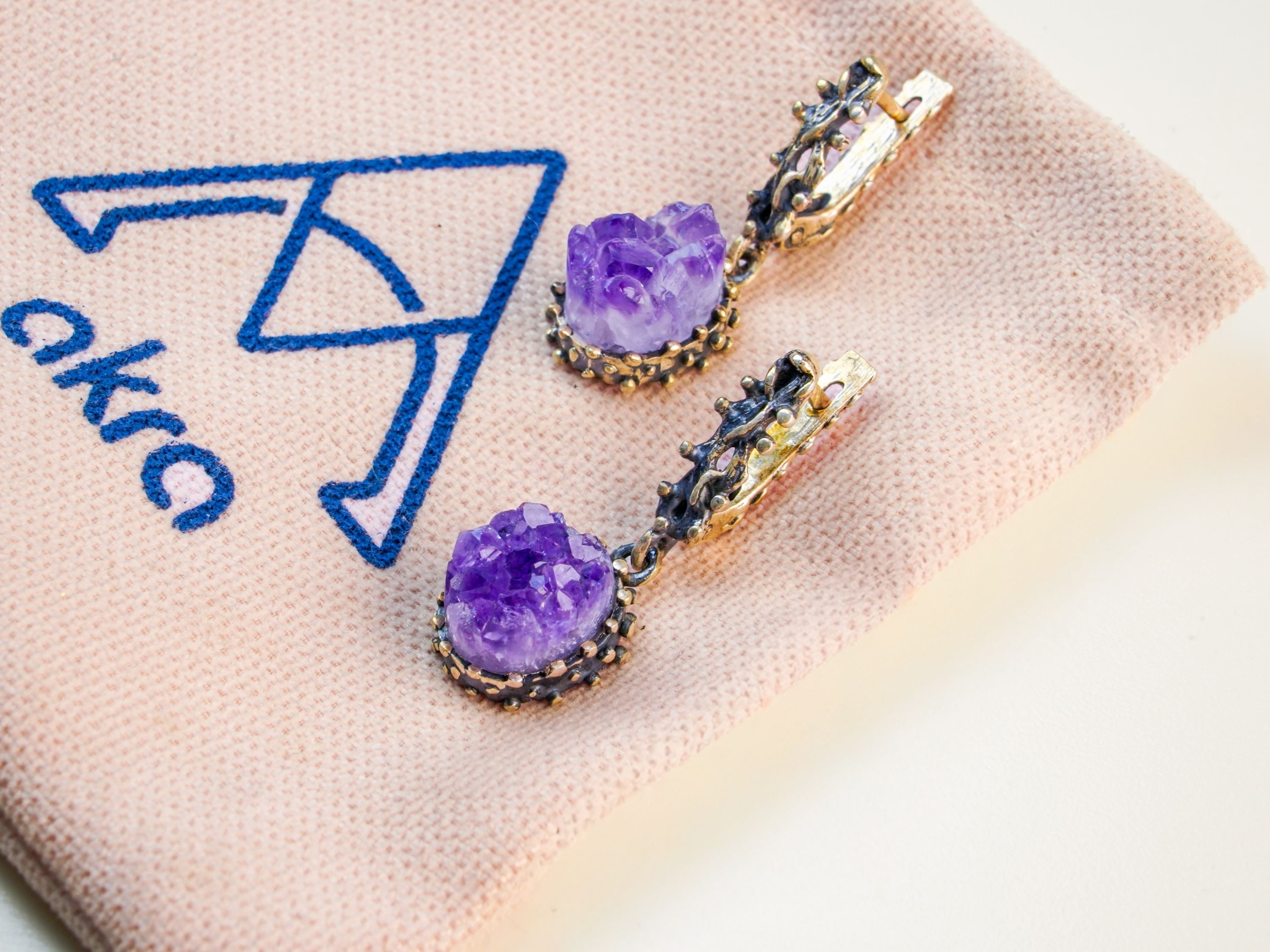 amethyst earrings purple gemstone elegant jewelry aesthetic display