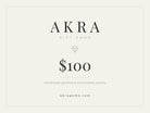 AKRA 100 dollar gift card for handmade gemstone and enamel jewelry