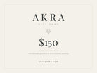 AKRA 150 dollar gift card for handmade gemstone and enamel jewelry