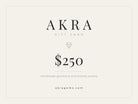 AKRA 250 dollar gift card for handmade gemstone and enamel jewelry