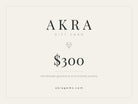 AKRA 300 dollar gift card for handmade gemstone and enamel jewelry