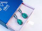 Malachite earrings inside Akra Gems signature gift box, ready for premium gifting