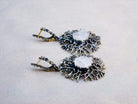 Handcrafted Moonstone and sterling silver earrings from the Akra Gems nature collection, designed and made in Tbilisi