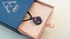 raw amethyst pendant necklace in sterling silver, natural purple crystal jewelry movement and shine