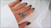 Aquamarine adjustable ring sterling silver statement jewelry ocean blue gemstone textured design handcrafted ring