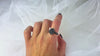 Raw black tourmaline adjustable ring sterling silver gothic statement jewelry natural crystal textured design handcrafted ring
