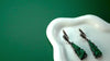 long malachite drop earrings green gemstone dangle earrings sterling silver movement