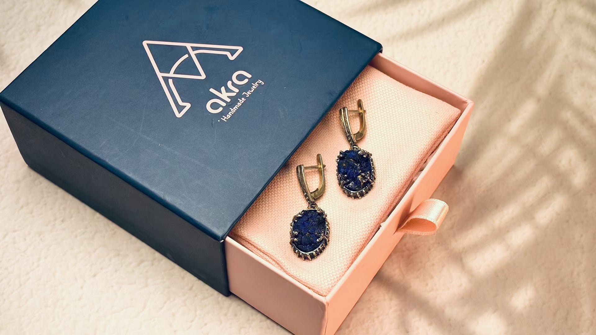 Lapis lazuli earrings deep blue gemstone silver drop earrings handmade statement jewelry leverback earrings bold elegant style