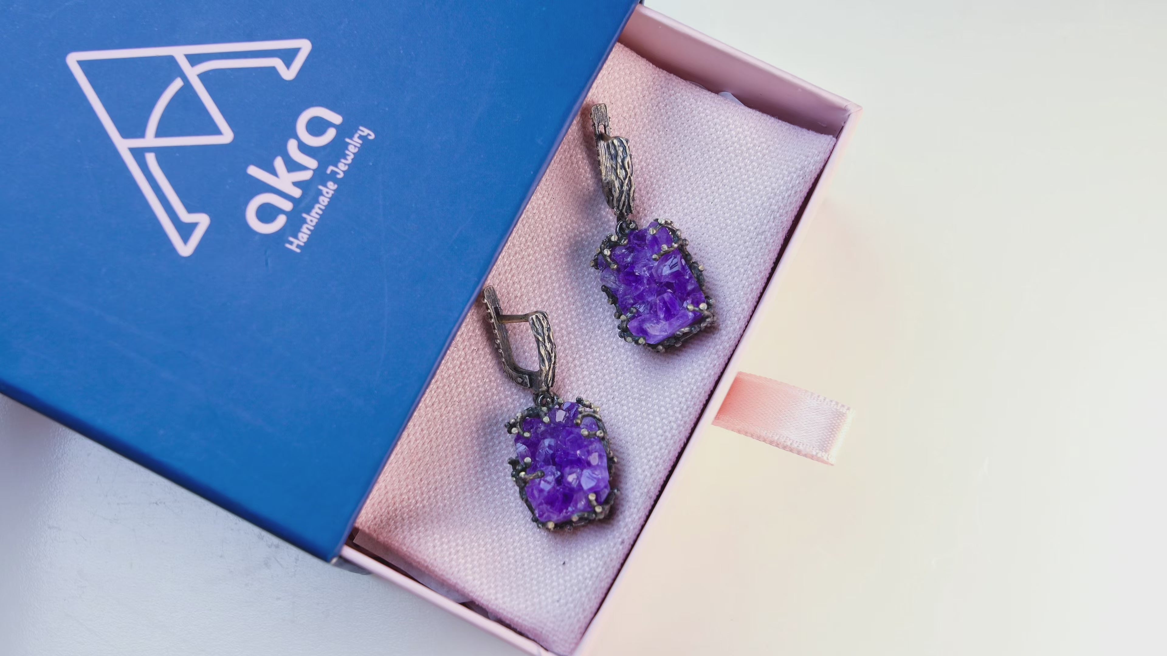 amethyst drop earrings movement purple gemstone dangle silver earrings video