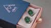 Malachite earrings raw green gemstone silver statement earrings handmade jewelry organic textured stone bold artistic style